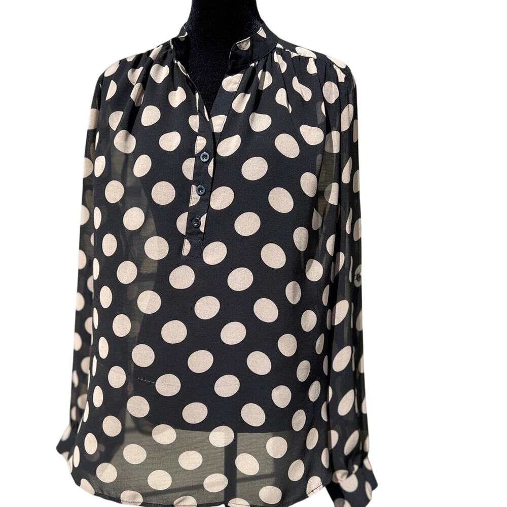 41Hawthorn women's size L, 1/4 button down long sleeve, sheer blouse